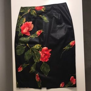 Blumarine Black Floral Skirt